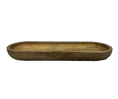 16.3" Dough Bowl Mango Wood Decorative Tray