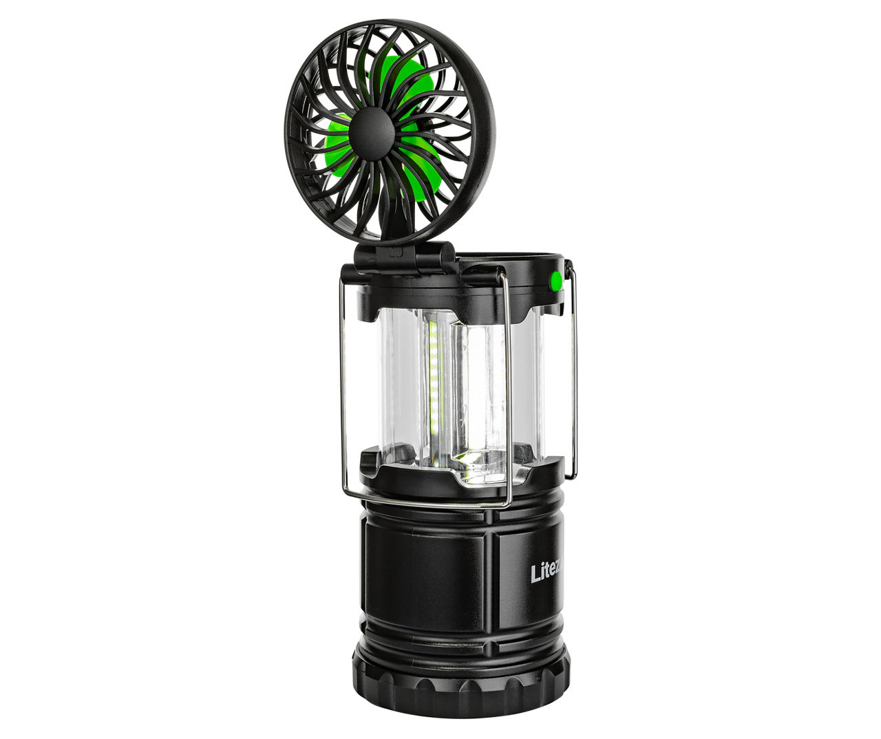 LED Camping Lights Fans Side Lantern Battery Powered Outdoor Black New