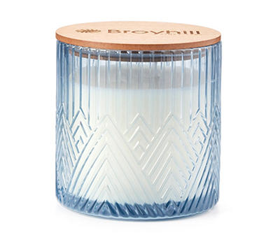Chamomile Tea Blue Geometric Glass Jar Candle, 16 oz.