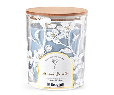 Almond Biscotti 2-Wick Floral Glass Candle, 16 Oz.