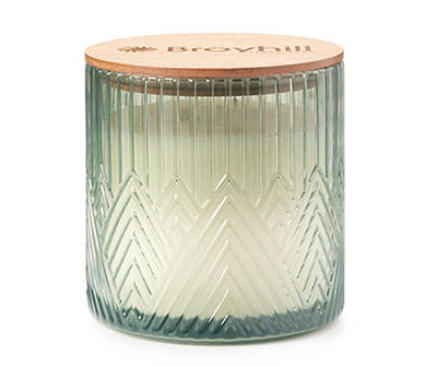 Pistachio Buttercream Green Geometric Glass Jar Candle, 16 oz.