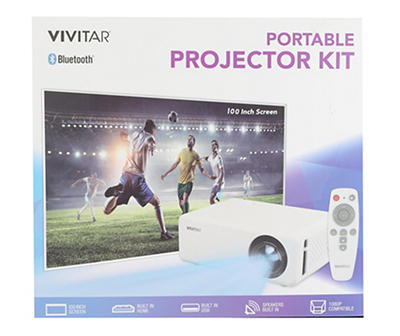 White 100" Portable 1080p Projector