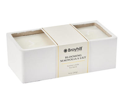 Blooming Magnolia & Lily 3-Wick Cement Candle, 14 Oz.