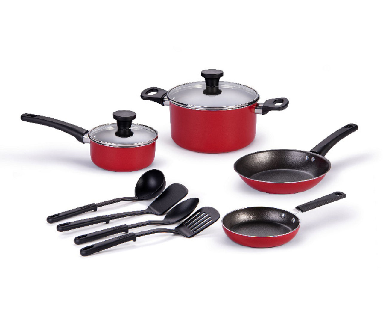 Real Living Red Non-Stick 10-Piece Cookware Set