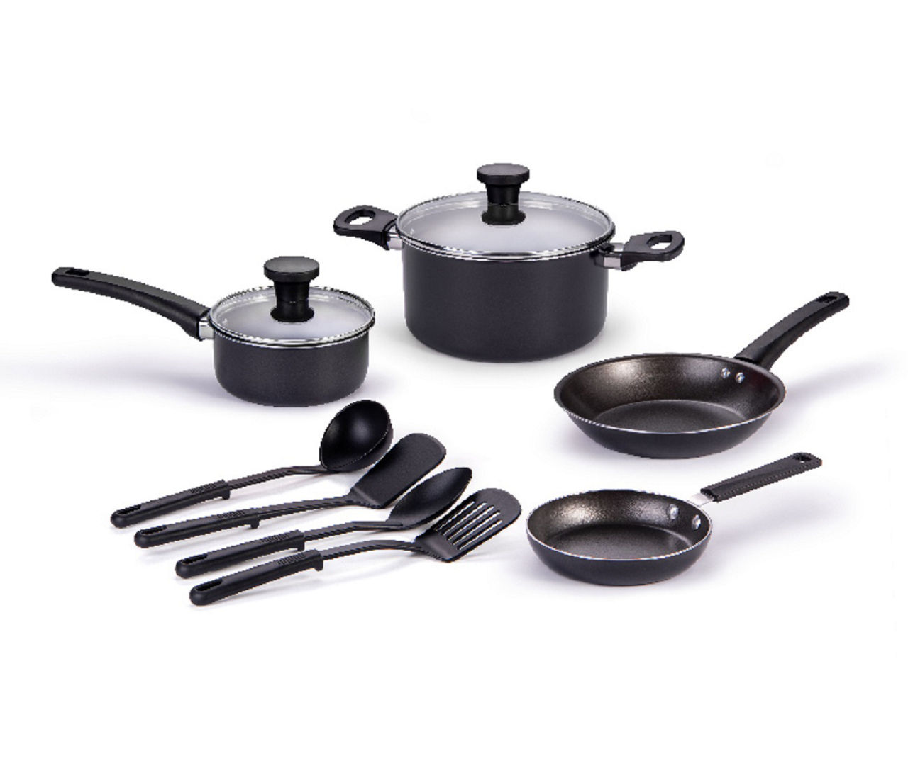 Emeril Everyday Forever Pans Hard-Anodized Pots and Pans Set Nonstick,  Induction Cookware with Utensils by Emeril Lagasse, Black, 10-pc Cookware  Set +