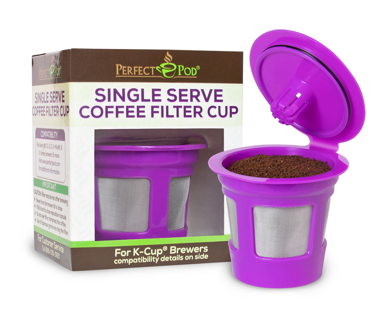 Nostalgia 14-oz. Single Serve Coffee Maker, Brews K-Cup Other Pods, Tea, Hot Chocolate, Hot Cider, Lattes, Reusable Filter Basket Included, Lavender