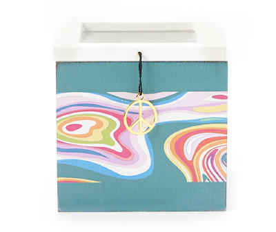 Euphoric Expression Teal Swirl Storage Box With Acrylic Lid