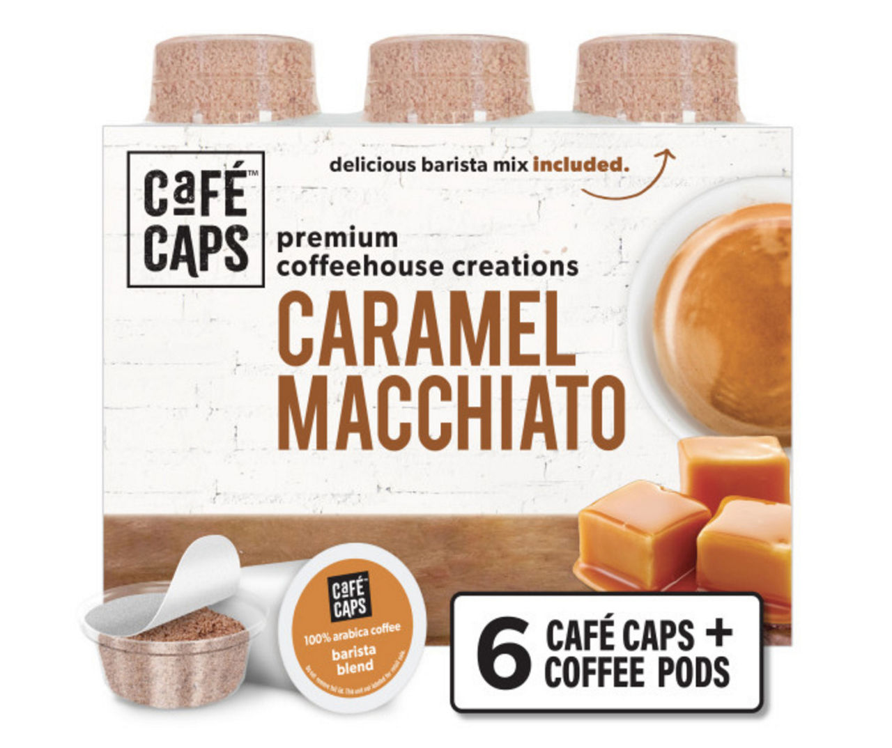 Cafe Caps Caramel Macchiato 6Count Brew Cup & Cafe Cap Set Big Lots