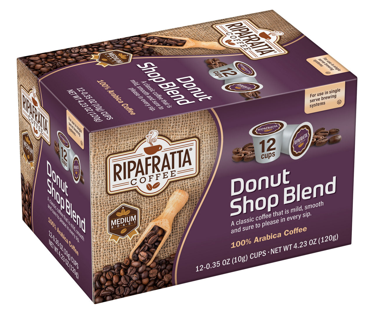 Ripafratta Donut Shop 12-Pack Single Serve Brew Cups