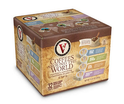 Coffee Around the World Variety Pack 32-Count Single Serve Brew Cups