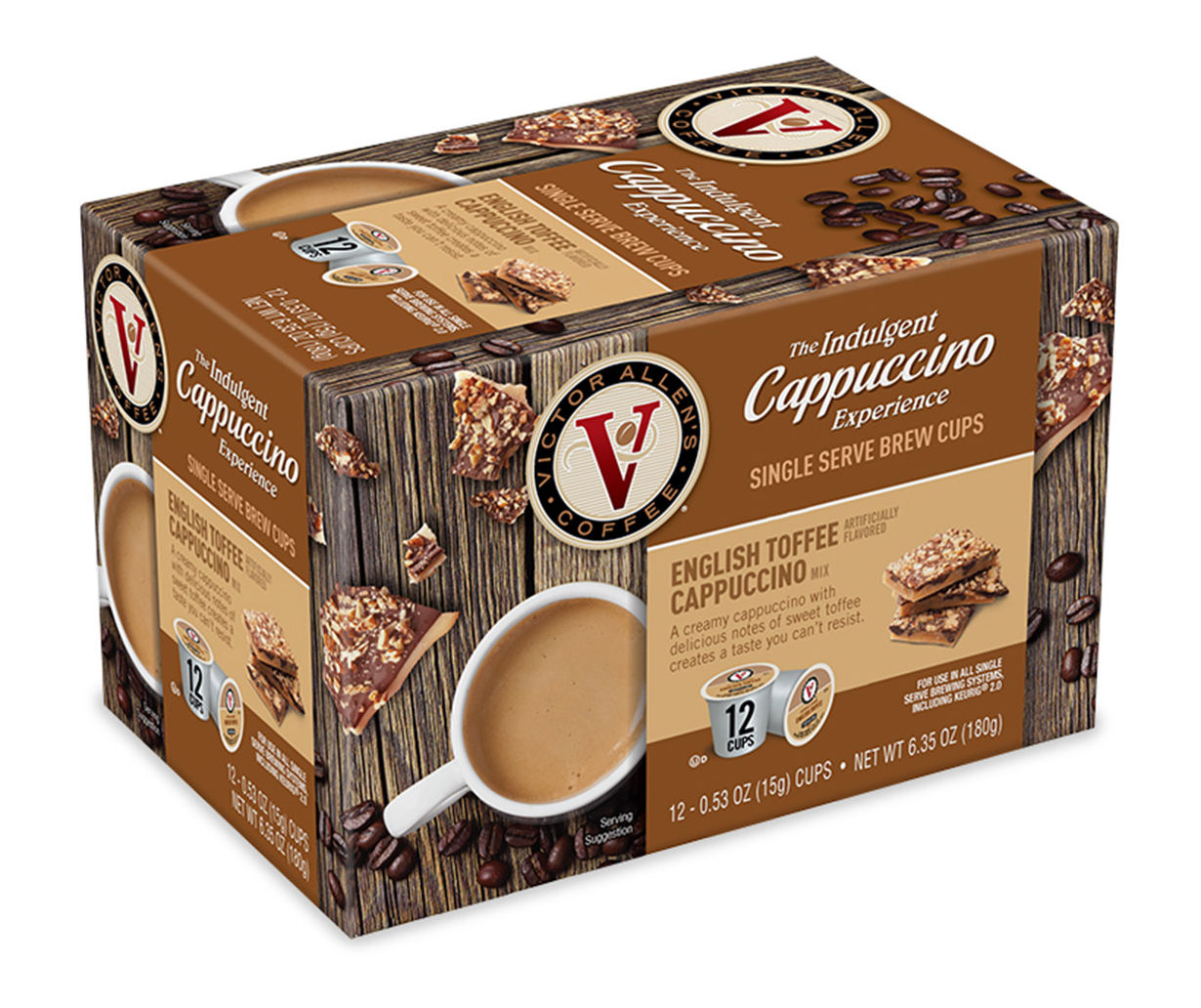 English Toffee Cappuccino 12 Pack Single Serve Brew Cups