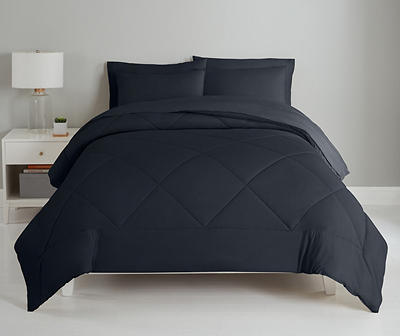 Anthracite Diamond-Quilted Full 7-Piece Comforter Set
