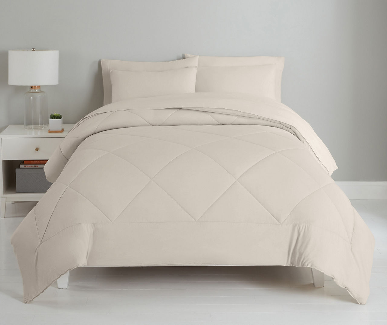 DiamondQuilted Queen 7Piece Comforter Set Big Lots