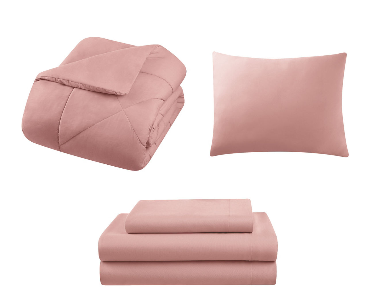Rose Diamond-Quilted Twin 5-Piece Comforter Set | Big Lots