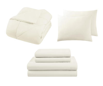 Egret Diamond-Quilted King 7-Piece Comforter Set