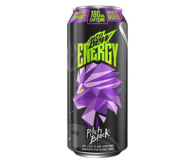 Mtn Dew Energy Pitch Black Energy Drink, 16 Oz.