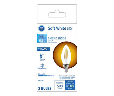 60-Watt Clear Blunt Tip Decorative LED Light Bulb, 4-Pack