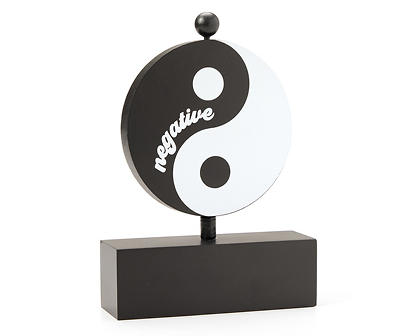 Euphoric Expression Black & White Rotating Yin-Yang Tabletop Plaque