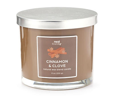 Cinnamon & Clove 2-Wick Brown Colored Glass Candle, 9 Oz.