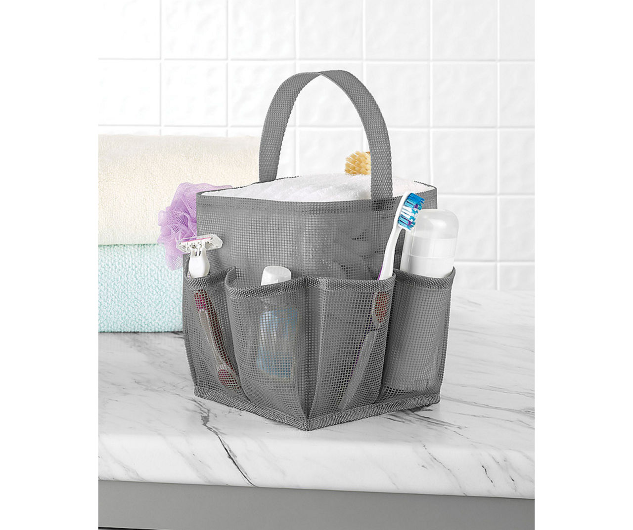 Real Living - Alloy Gray Shower Caddy