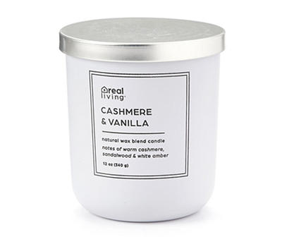 Cashmere & Vanilla 2-Wick Gray Colored Glass Candle, 12 Oz.