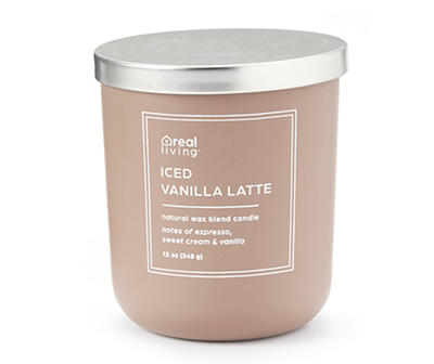 Iced Vanilla Latte 2-Wick Brown Colored Glass Candle, 12 Oz.