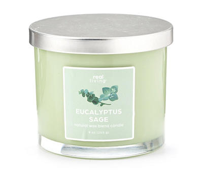 Eucalyptus Sage 2-Wick Green Colored Glass Candle, 9 Oz.