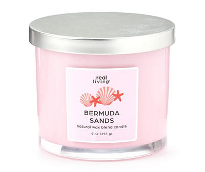 Bermuda Sands 2-Wick Pink Colored Glass Candle, 9 Oz.