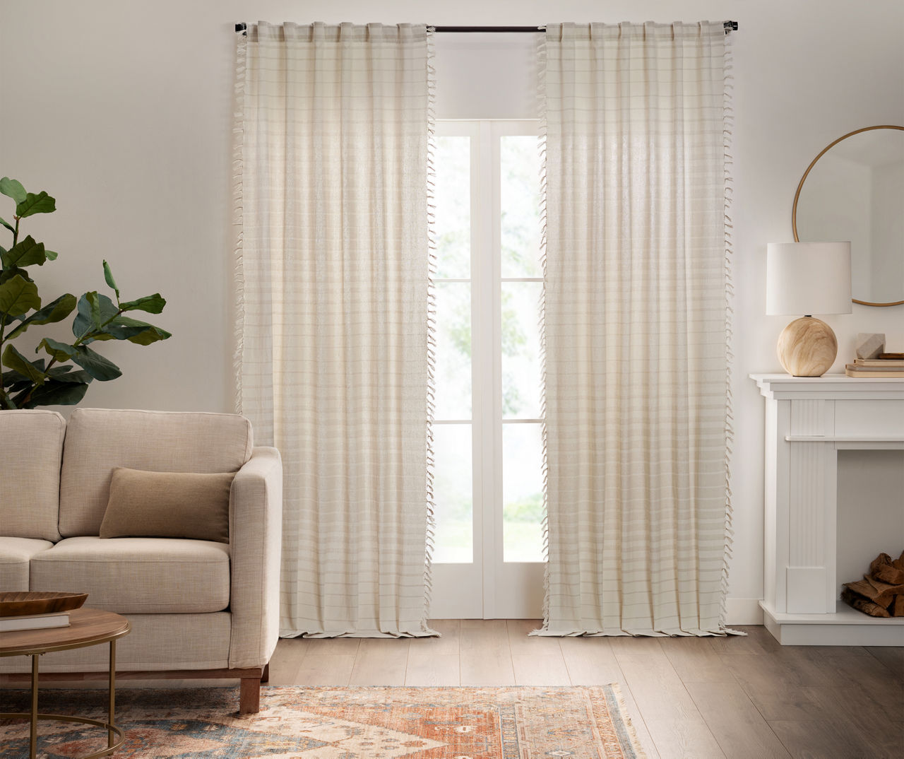 Mercantile Amari Stripe Light-Filtering Rod Pocket Curtain Panel