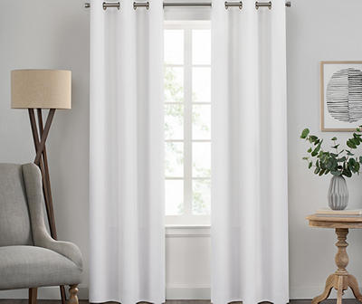 Kendall White Blackout Grommet Curtain Panel, (84")