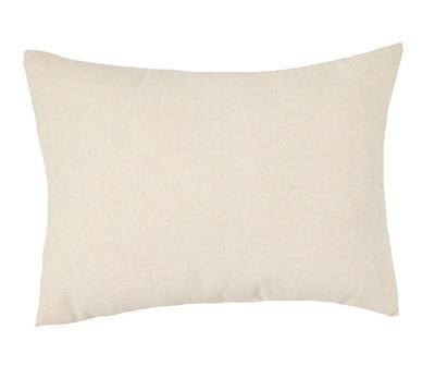 Ivory & Brown Fern Rectangle Throw Pillow