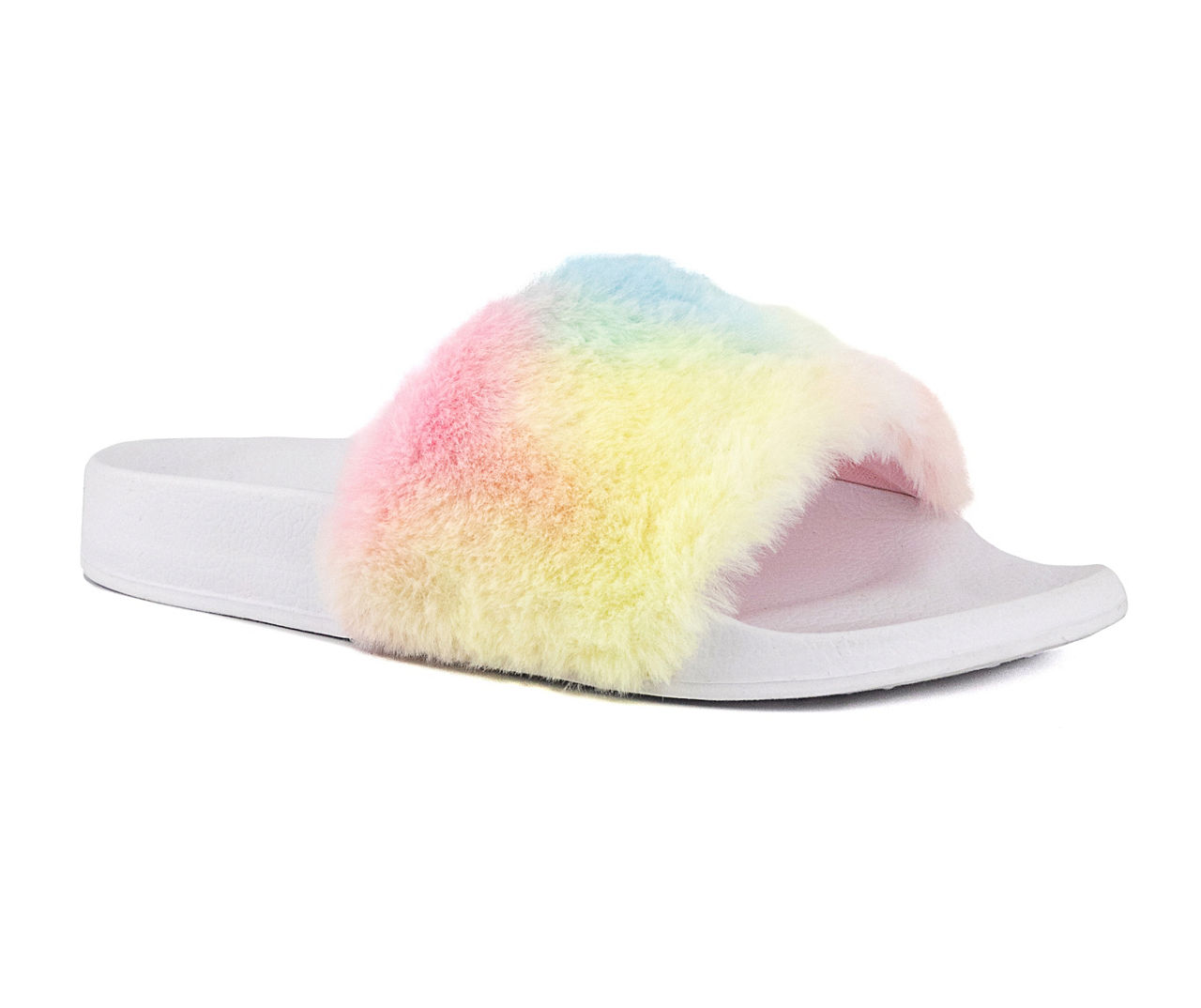 White fur slides on sale womens