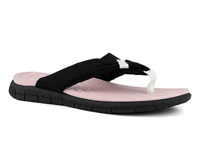 Sugar Women's Black & Light Pink Thong Sandal