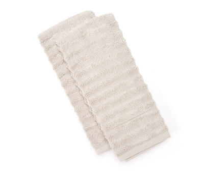 Euphoric Expression Opal Gray Hand Towels, 2-Pack