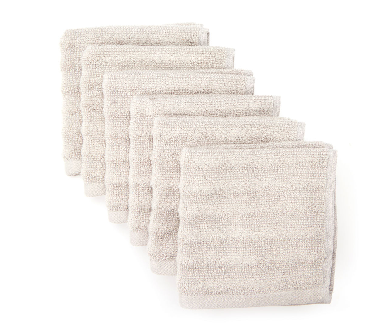 Real Living Euphoric Expression Opal Gray Washcloths, 6Pack Big Lots