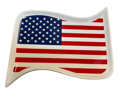 American Flag Porcelain Serving Dish, (7