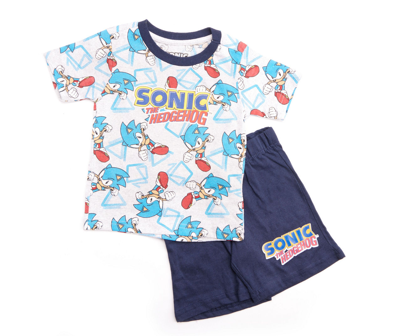 Toddler Size 4T Blue Sonic Tee & Shorts Set