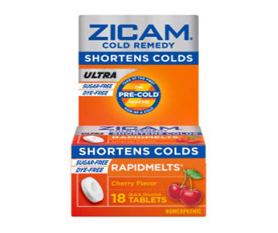 Zicam Cherry Ultra Cold Remedy Tablets, 18-Count