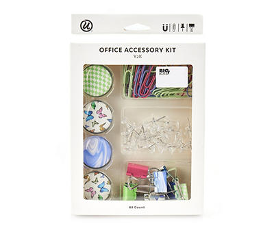 Green, Blue & Pink Y2K 88-Piece Office Accessory Kit