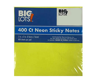 Neon 400-Ct. Sticky Notes
