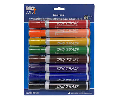 Big Lots Multi-Color Jumbo Dry-Erase Markers, 8-Pack
