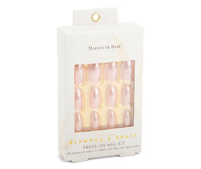 Holographic Pink 24-Piece Press-On Nails Set