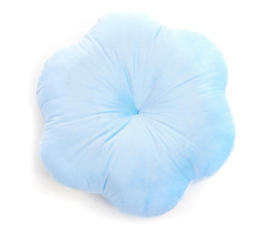 Blue Poppy Shaped Throw Pillow