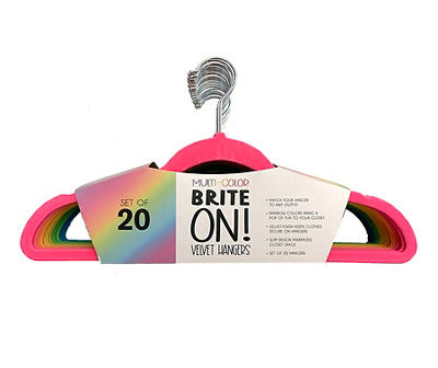 Rainbow Brite On! Velvet Slim Hangers, 20-Pack