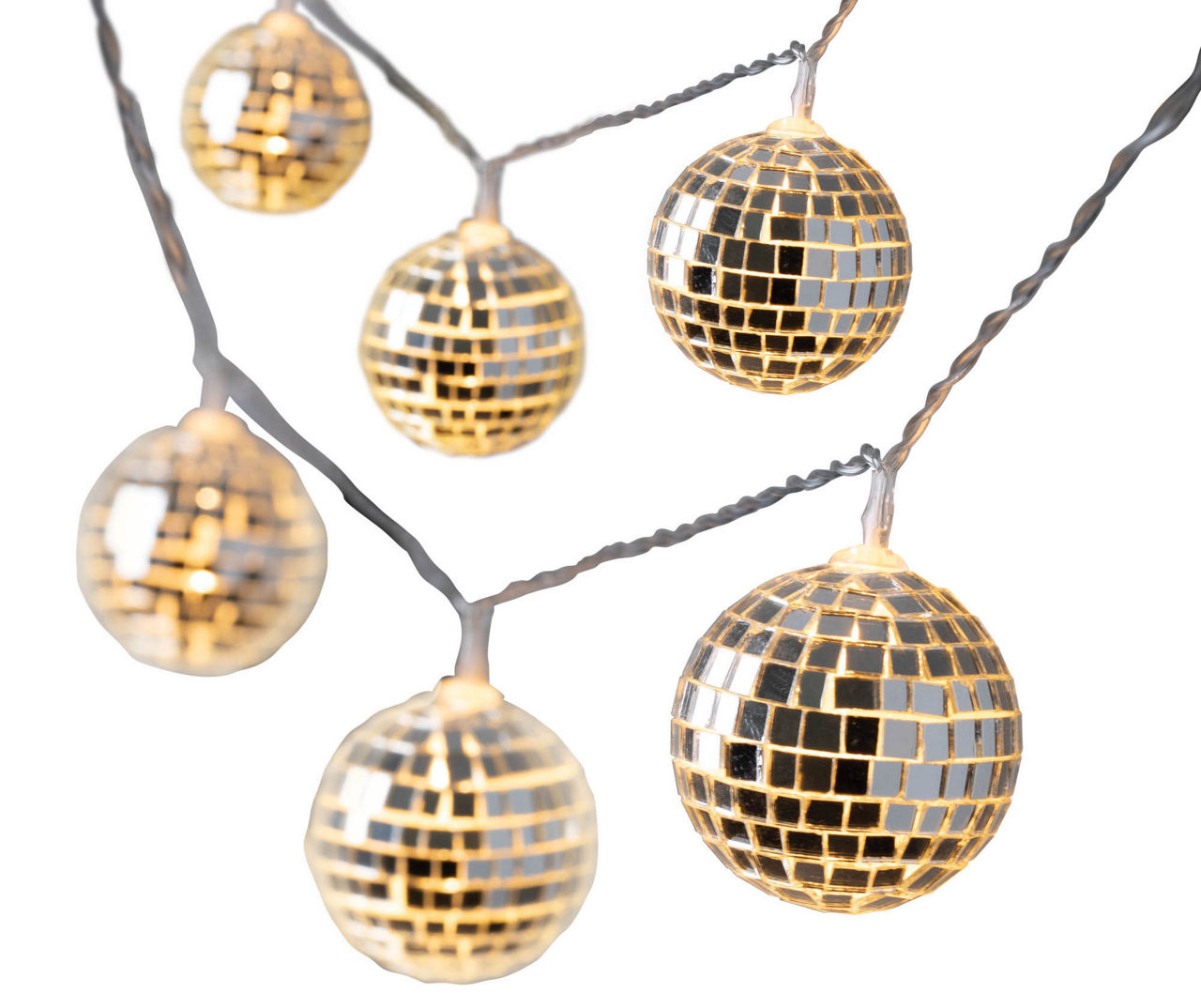 Gold Disco Ball String Lights