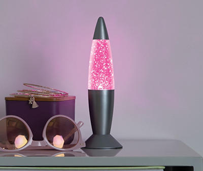 Euphoric Expression Pink & Silver LED USB Glitter Lamp