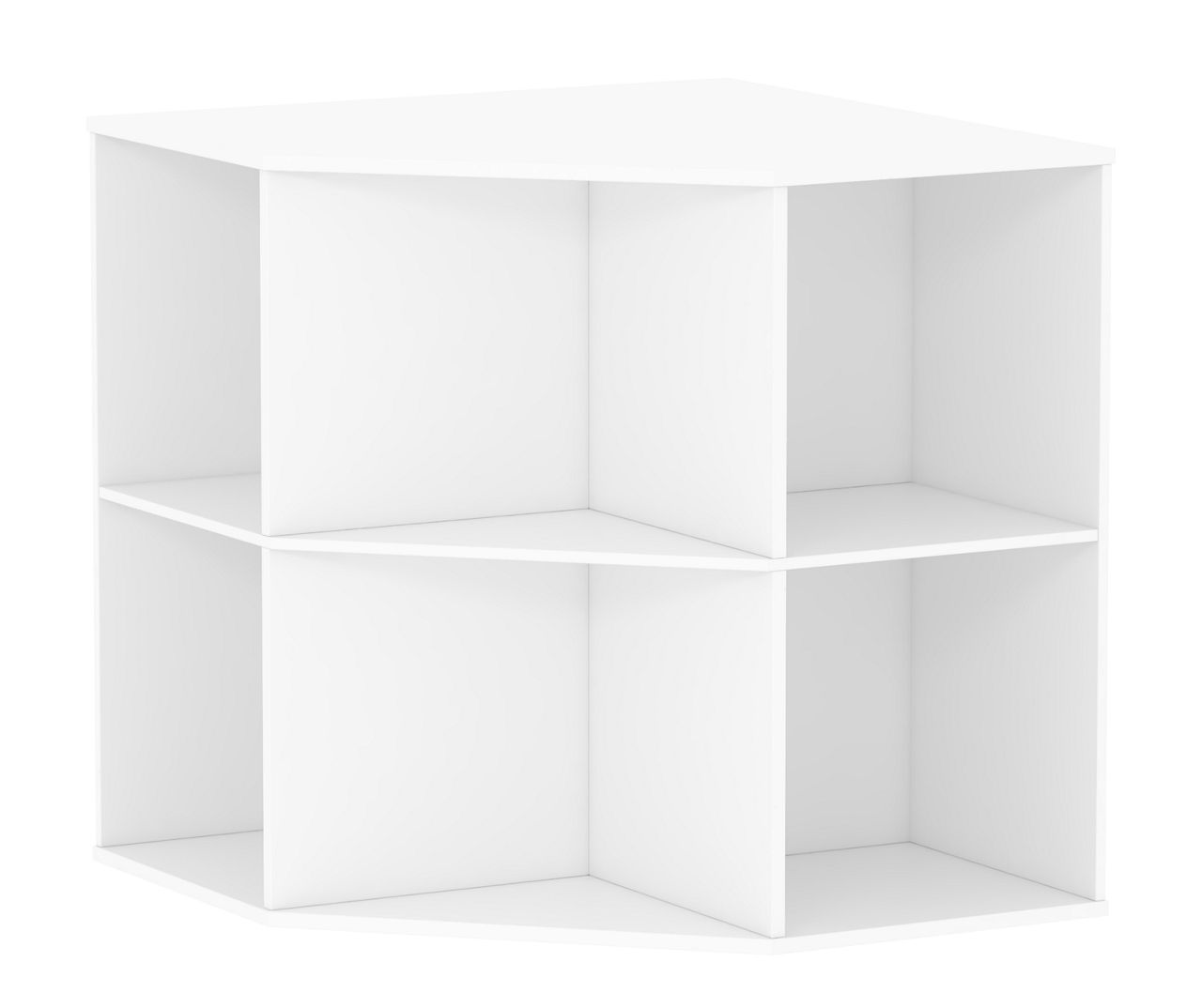 Corner cube store shelf