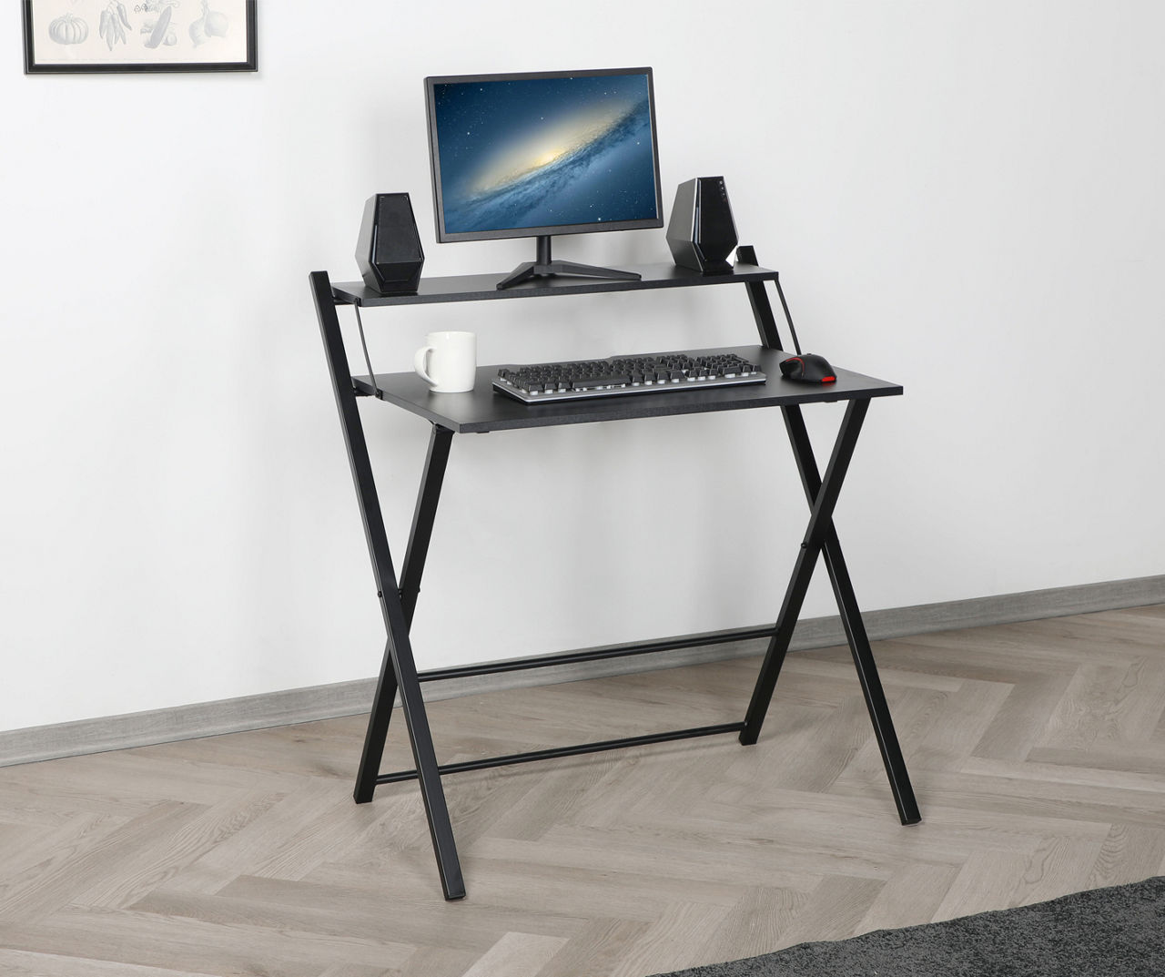 2 tier deals folding computer desk