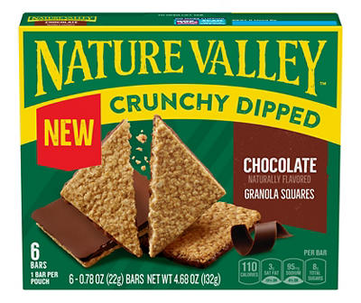 Crunchy Chocolate Dipped Granola Squares, 6-Pack