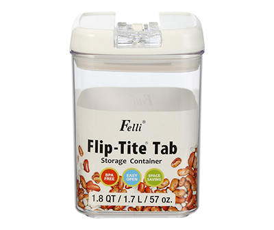 Felli Flip-Tite Tab Storage Container, 1.8 Qt.